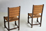 Pair Of Brutalist Chairs In The Manner Of Charles Dudouyt