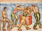 Mària Turàn Hacker (1886 - 1967), Workers, Oil On Canvas, Circa 1930