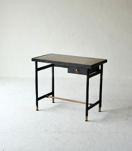 Leather Bound Desk Attributed To Jacques Adnet