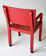 Italian Red Rationalist Armchairs, Circa 1930's