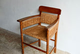 Arts & Crafts Style Oak & Rush Armchair