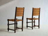 Pair Of Brutalist Chairs In The Manner Of Charles Dudouyt