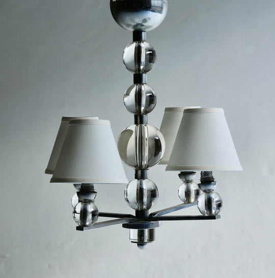 Jacques Adnet Style Glass Ceiling Light