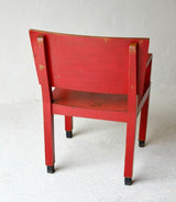 Italian Red Rationalist Armchairs, Circa 1930's