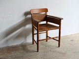 Arts & Crafts Style Oak & Rush Armchair