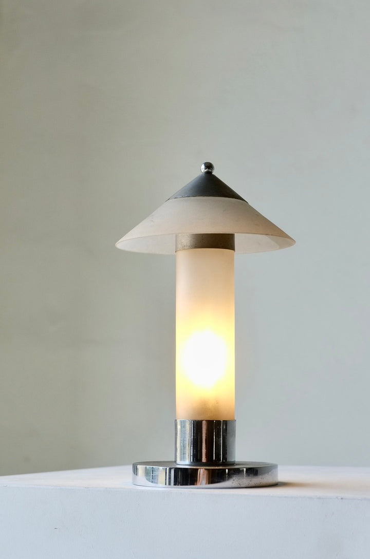 1930’s Art Deco Frosted Glass desk Lamp By Marc Erol