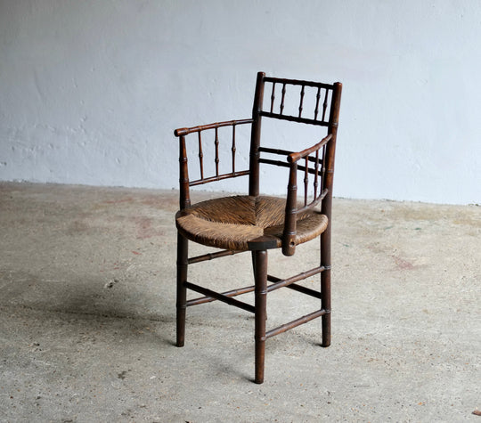 19th Century Sussex Chair Attributed to Ford Madox Brown