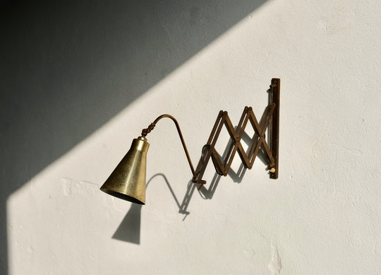 1940's Italian Adjustable Brass Wall Lamp