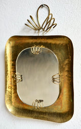 Hammered Brass Art Deco Wall Mirror