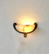 1930's Art Deco Scrolled Wall Lamp