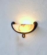 1930's Art Deco Scrolled Wall Lamp
