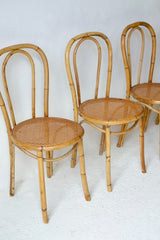 A Set Of Four French Bamboo Dining Chairs