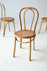 A Set Of Four French Bamboo Dining Chairs