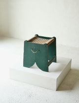 Green Painted Rope Stool