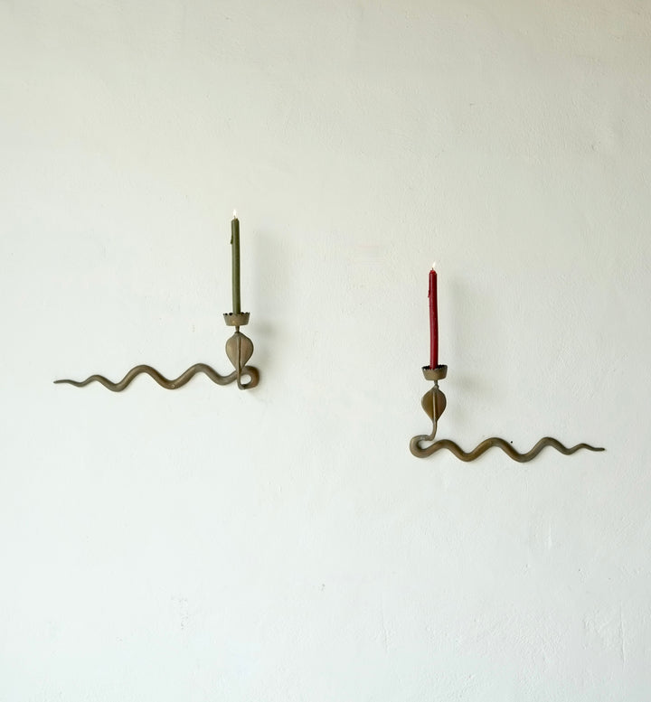 Brass Serpent Wall Mounted Candle Holders