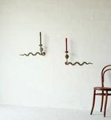 Brass Serpent Wall Mounted Candle Holders