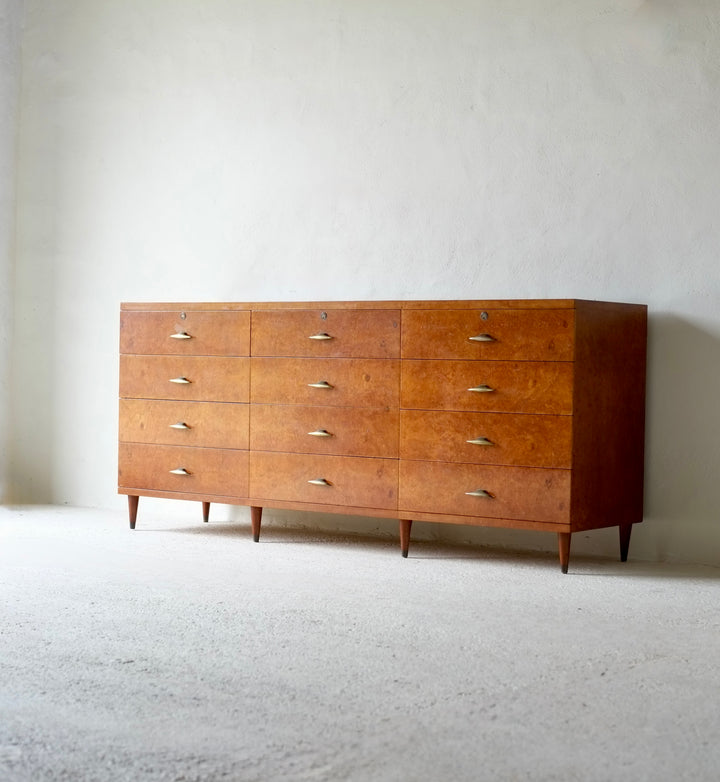 Italian Burr Wood Chest Of Drawers