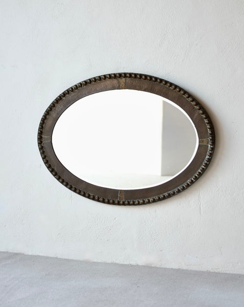 Large Hammered Bronze Mirror