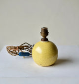 Yellow Crackle Glazed French Spherical Lamp