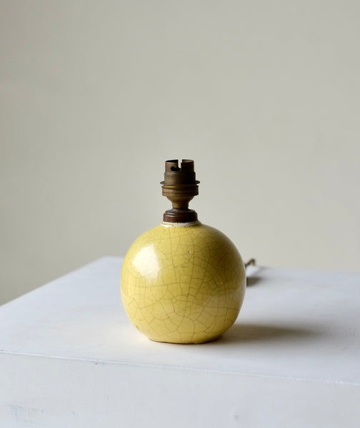 Yellow Crackle Glazed French Spherical Lamp