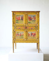 Hand Painted Sicilian Folk Art Cabinet, Circa 1900