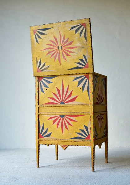 Hand Painted Sicilian Folk Art Cabinet, Circa 1900
