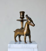 15th Century Northern European Bronze Stag Candlestick