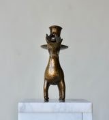 15th Century Northern European Bronze Stag Candlestick