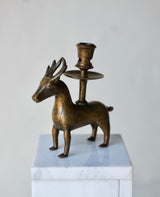 15th Century Northern European Bronze Stag Candlestick