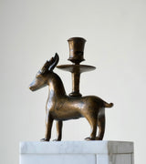15th Century Northern European Bronze Stag Candlestick