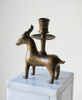 15th Century Northern European Bronze Stag Candlestick