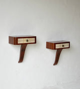 Pair Of Parchment Floating Bedside Tables