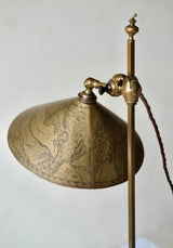 Arts & Crafts Lamp by Falk & Stadelmann with Engraved Shade, 1918