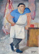 Georges Lucien Guyot (1885-1972), Butcher At His Stall, Oil On Canvas