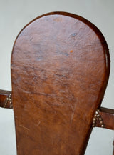 French Moorish Inspired Studded Leather Armchair