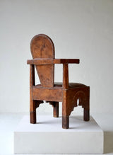 French Moorish Inspired Studded Leather Armchair