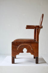 French Moorish Inspired Studded Leather Armchair