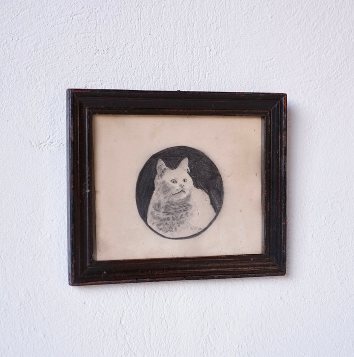 French School Patel Cat Drawing, 1922