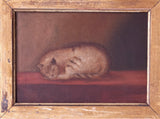 19th Century English School, Oil On Canvas, Sleeping Cat