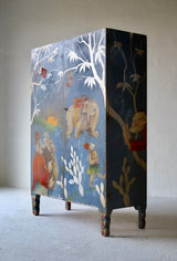 1920’s Italian Cabinet with Painted Figures from Corriere dei Piccoli