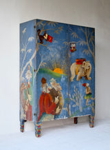 1920’s Italian Cabinet with Painted Figures from Corriere dei Piccoli