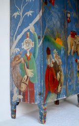 1920’s Italian Cabinet with Painted Figures from Corriere dei Piccoli