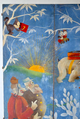 1920’s Italian Cabinet with Painted Figures from Corriere dei Piccoli