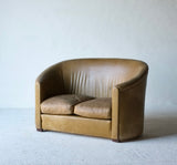 French Art Deco Leather Sofa