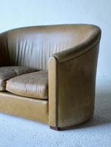 French Art Deco Leather Sofa