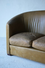 French Art Deco Leather Sofa