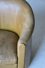 French Art Deco Leather Sofa