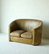 French Art Deco Leather Sofa