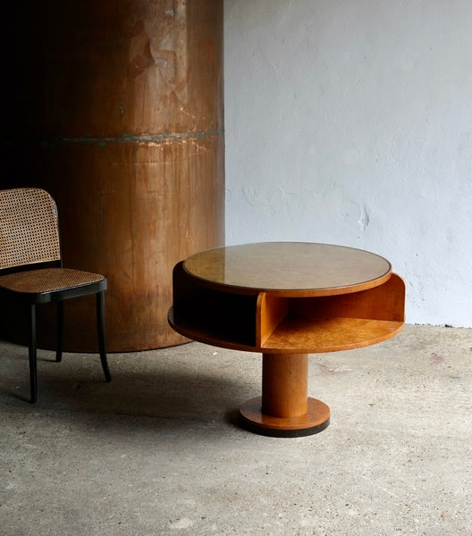 Art Deco Burr Walnut Pedestal Table