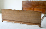 French Art Deco Cerused Oak Double Bed